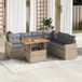Maison Exclusive - Ensemble de jardin, 7 pièces, avec coussins, beige, en polyrotin
