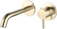 Sanilux Wastafelmengkraan Inbouw Rond Goud Geborsteld Messing
