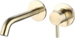 Sanilux Wastafelmengkraan Inbouw Rond Goud Geborsteld Messing