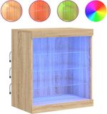 vidaXL Dressoir met LED-verlichting, Sonoma eiken, 60,5x37x67 cm