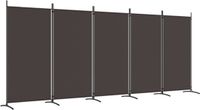 vidaXL Kamerscherm met 5 panelen 433x180 cm stof bruin
