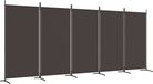 vidaXL Kamerscherm met 5 panelen 433x180 cm stof bruin