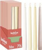 Bolsius Bougies de dîner Lot - 16 pièces - Natural Nude - Beige - Ivoire - Blanc - Rose pâle - 7 heures de combustion