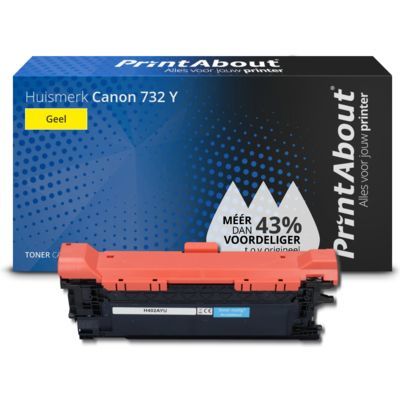 PrintAbout Huismerk Canon 732 Y Toner Geel - Compatibel met i-SENSYS LBP7780CX - 6500 pagina's