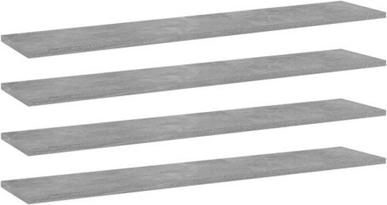 vidaXL Wandschappen 4 st 100 x 20 x 1,5 cm bewerkt hout betongrijs