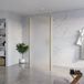 FortiFura Galeria Vrijstaande Inloopdouche - 90x200cm - Mat glas - Antikalk - 8mm Veiligheidsglas - Messing Geborsteld (Goud)