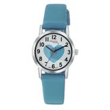 Lucardi Kinder Little Miss Lovely horloge met witte PU leren band - Horloge - PU leer - Wit - 25 mm