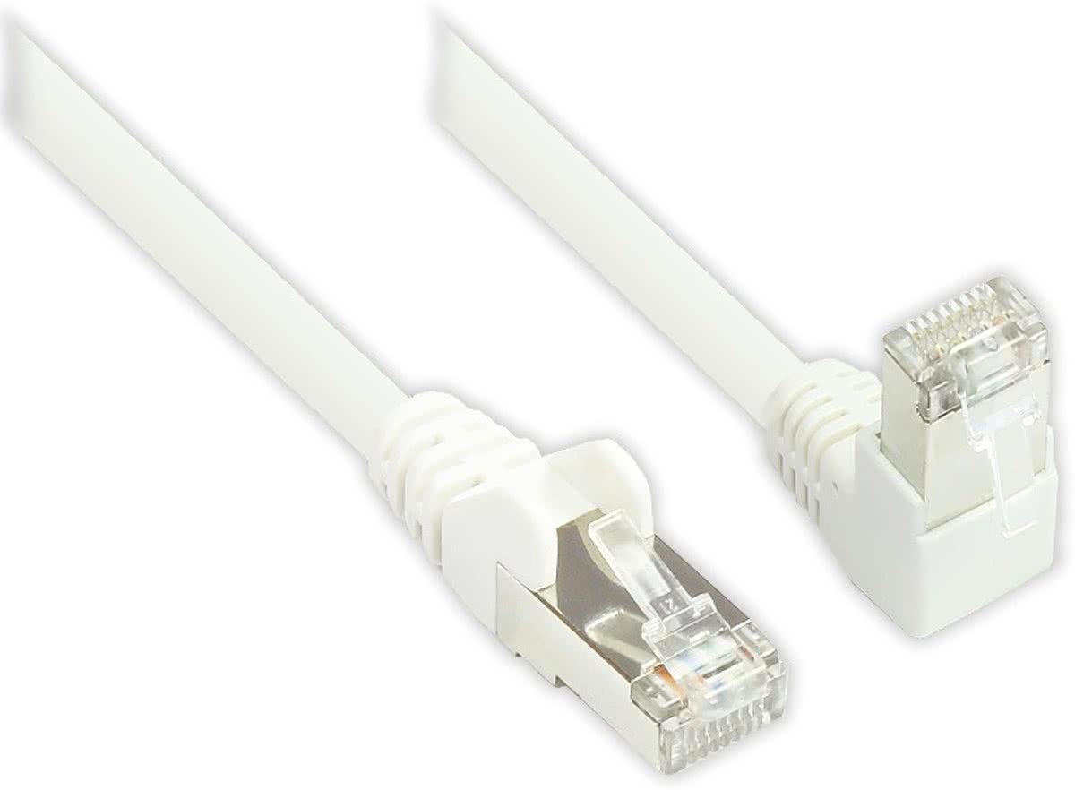 S-Impuls S/FTP netwerkkabel haaks/recht wit - CAT6 - 0,50 meter