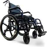 COMFYGO MOBILITY COMFYGO X-1 SE Handbewogen Rolstoel, Lichtgewicht, Opvouwbare, Transportrolstoel, Duwrolstoel, met snel afneembare wielen (2025 Speciale Editie), Blauw, 45cm