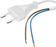 Velvalux Voedingskabel - Netsnoer met Eurostekker - 2x0.75mm - 2 Aderig - 1.5 Meter - Wit