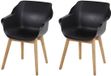 Hartman Sophie Armchair Garden Chair with Armrest - Black - Set of 2 - Teak Base