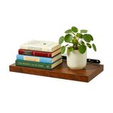 Relaxdays Wandplank zwevend - 4 x 50 x 23 cm - bruin/zwart - MDF/Metaal
