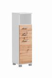 Schildmeyer Highboard Palermo, mat wit/ambachtelijke eiken decor, 30,3 x 32,6 x 110,5 cm