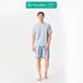 Purcotton Ensemble de loungewear pour homme - Débardeur en maille rafraîchissant & short en gaze AirySoft - Bleu nuage