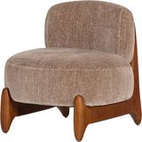 WOOOD Runi Fauteuil - Hout/Velvet - Zand