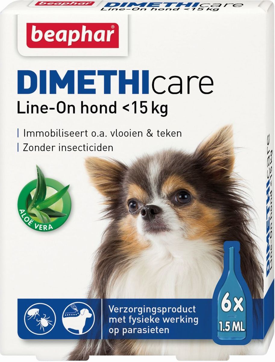 BEAPHAR Dimethicare Line On tot 15 kg hond 6 pipetten