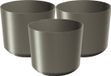Prosperplast Plantenpot/bloempot Babylon - 3x - kunststof - buiten/binnen - titanium grijs - D15 x H15 cm
