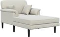 vidaXL Chaise longue Crème velours