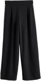 Next - Dames - N. Premium broek met zijstreep, wijde pijpen en wol - Zwart
