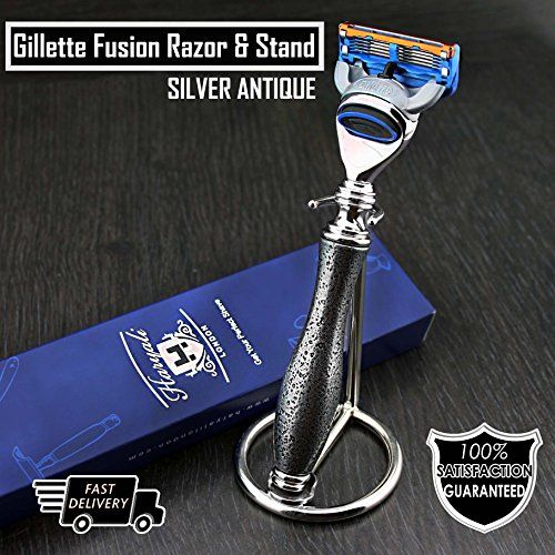 Haryali London Vintage Geïnspireerd 5 Edge Heren Scheren Razor & RVS Stand - Cadeau voor Hem