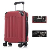 YONSLY Handbagage Koffer - 55cm - 40 L - TSA Slot - YKK Rits - Rood