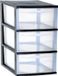 EDA Ladenkast/bureau organizer - zwart - stapelbaar - A4 formaat - met 3 lades