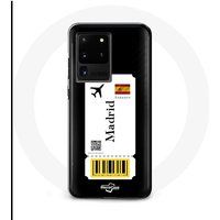 Maniacase Hoesje voor Samsung Galaxy S20 Ultra Vliegticket Madrid Spanje