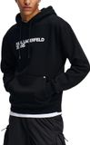 Karl Lagerfeld Printed Sweatshirt with Front Pockets - Black