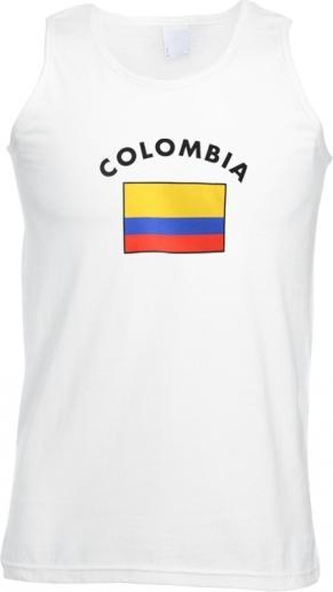 Shoppartners Witte heren tanktop Colombia 2XL