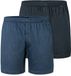 Schiesser Boxershorts Heren 2-Pack Blauw/Donkerblauw Katoen Jersey