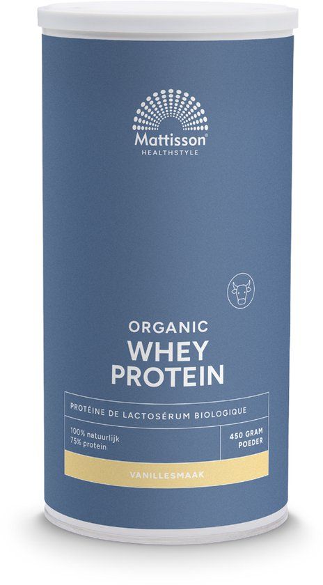 Mattisson HealthStyle Mattisson - Biologische Wei Proteïne poeder 75% - Vanille - 450 g