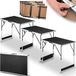Merkloos / Sans marque Wan GmbH Multifunctionele klaptafels - set van 3 tafels voor buiten - verstelbare hoogtes en draaggreep - picknicktafel voor camping - 30 kg draagvermogen - zwart Vouwtafel