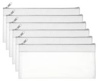 Portefeuilles zippées, PVC, 22x10 cm, blanc
