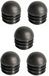5 x ronde buisuiteinden, 16 mm, 18 mm, 20 mm, 25 mm, 30 mm, 35 mm, 40 mm, kunststof met lamellen, kogelkop, bescherming, kap, meubelstoel (diameter D = 25 mm)