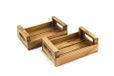 Hostelnovo - Set van 2 broodbakken van natuurlijk hout in antieke look, gemaakt in Spanje - 20,5 x 13 x 6,5 cm - 2 stuks