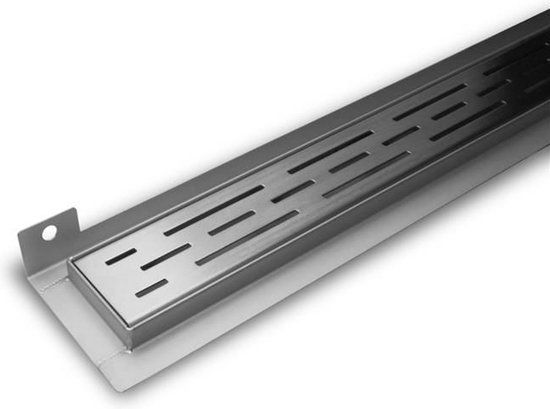 Dynamic Way Douchegoot RVS 90x7cm met Muurflens en Open Rooster