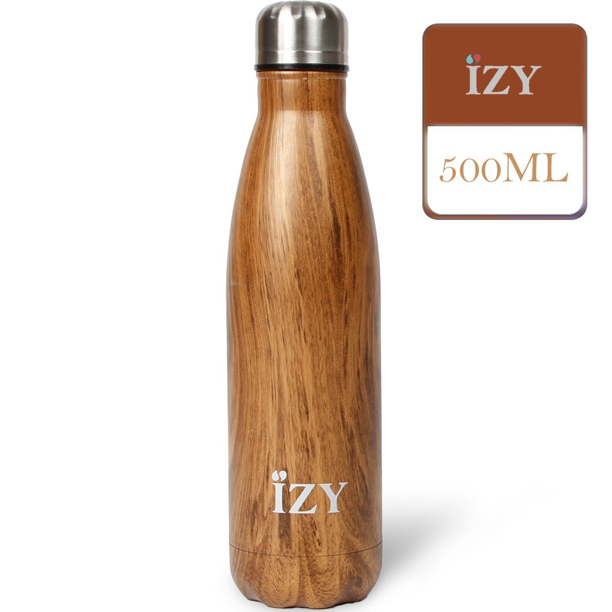 IZY Bottles Design Bruin 500ML Thermosfles Thermoskan Thermosbeker VacuÃ¼m fles RVS GeÃ¯soleerd Dubbelwandig Isolatiekan 0 5L Thermos BPA-Vrij