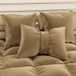 PETTI Artigiani Italiani - Fluwelen strikkussen, knoopkussen, bekleding voor bank en bed, afneembare overtrek met ritssluiting, taupe 45 x 35 cm, 100% Made in Italy