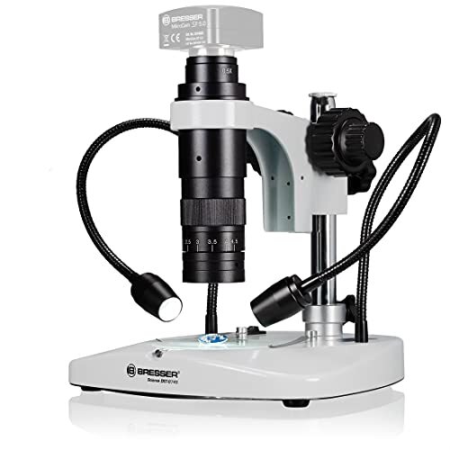Bresser Microscoop DST-0745 Zoom 0,7X - 4,5X voor digitale microscop- en ultramacro opnames met C-mount-camera's tot 1/2" sensor met op- en doorlicht, wit, 5808100