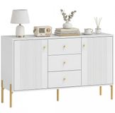 HOMCOM Dressoir - Spaanplaat, MDF - 120 x 39,1 x 76 cm - Wit