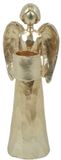 Countryfield Fenna Theelichthouder Polystone Champagne 7x7x18cm