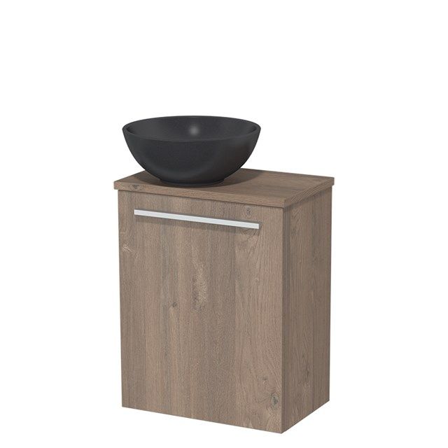 Maxaro Toiletmeubel met Waskom Quartz Modulo Middenbruin Eiken 41 cm