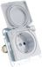DELPHI Prise de terre, IP40, 250V/16A, avec couvercle, blanc, pour encastrer