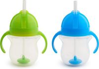 Munchkin Click Lock rietjes met verzwaarde rietje, 207 ml, blauw/groen, verpakking van 2 stuks