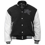 Mil-Tec NY Baseballjack met patch, zwart/wit
