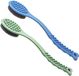 Bol Bad Borstel - Zachte & Comfortabele Droge Huid Body Massage Borstel - Handheld Douche Borstel Terug Exfoliatie Borstels - 14 inch (Bleu et Vert)