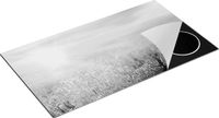 Chefcare Inductie Beschermer Bloemenveld met Paarse Lavendel - Zwart Wit - 95x55 cm