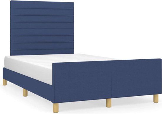 vidaXL Bedframe - stof - blauw - 120x200 cm