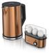 Arendo set de petit déjeuner, 2 pièces, bouilloire ELEGANT 1,5L avec contrôle de température, cuiseur à œufs THREECOOK 200W pour 3 œufs, couleur cuivre
