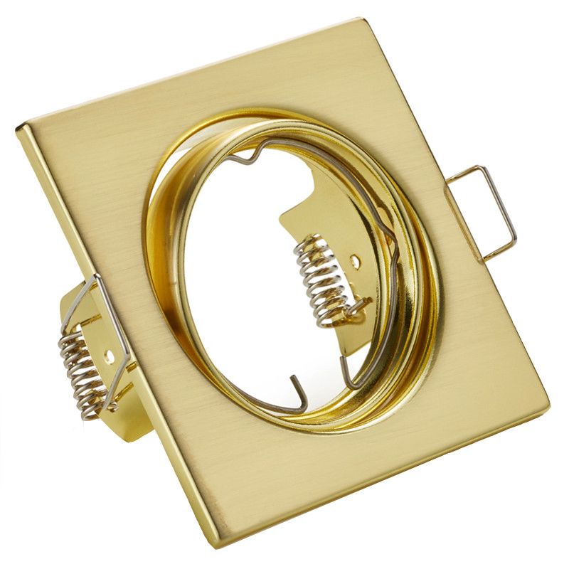 BES LED Spot Armatuur GU10 - Trion - Inbouw Vierkant - Mat Goud Aluminium - Kantelbaar 80mm
